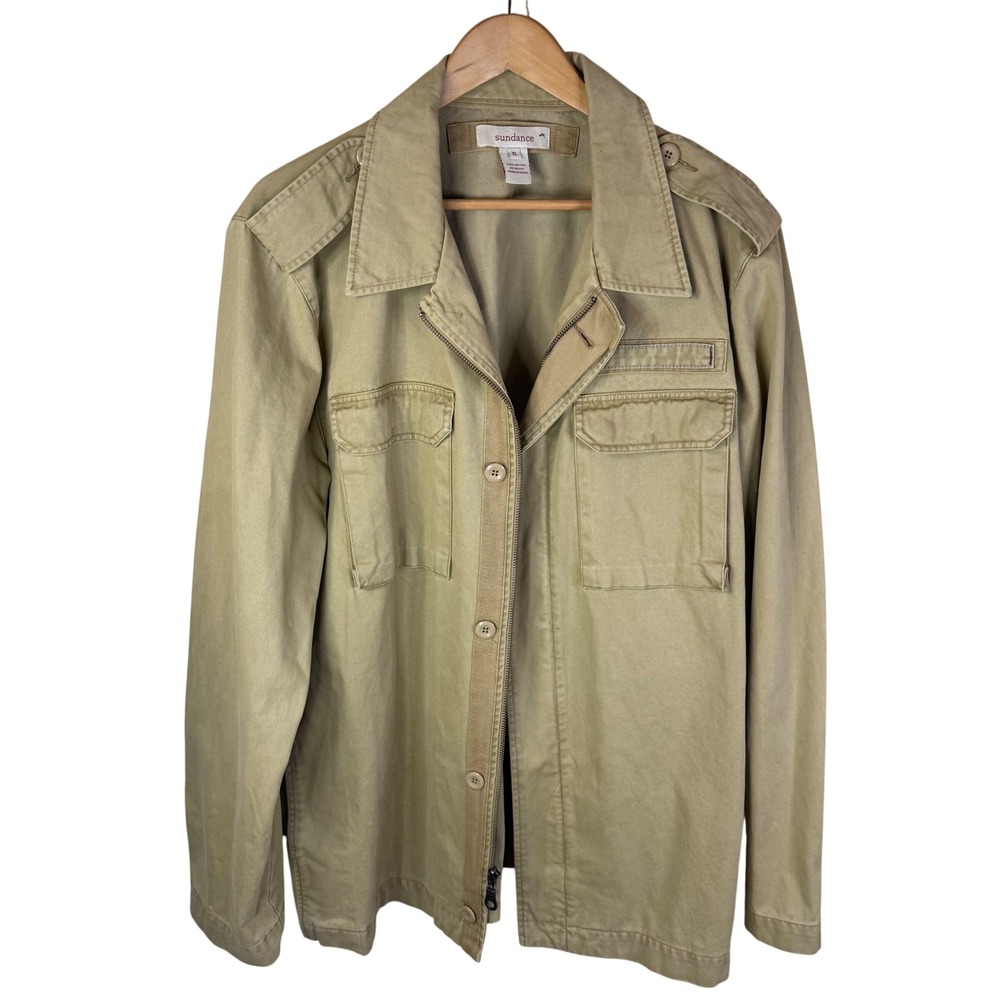 Sundance‎ Mens Chore Jacket XL Tan Full Zip Utility Style Gorpcore Grunge